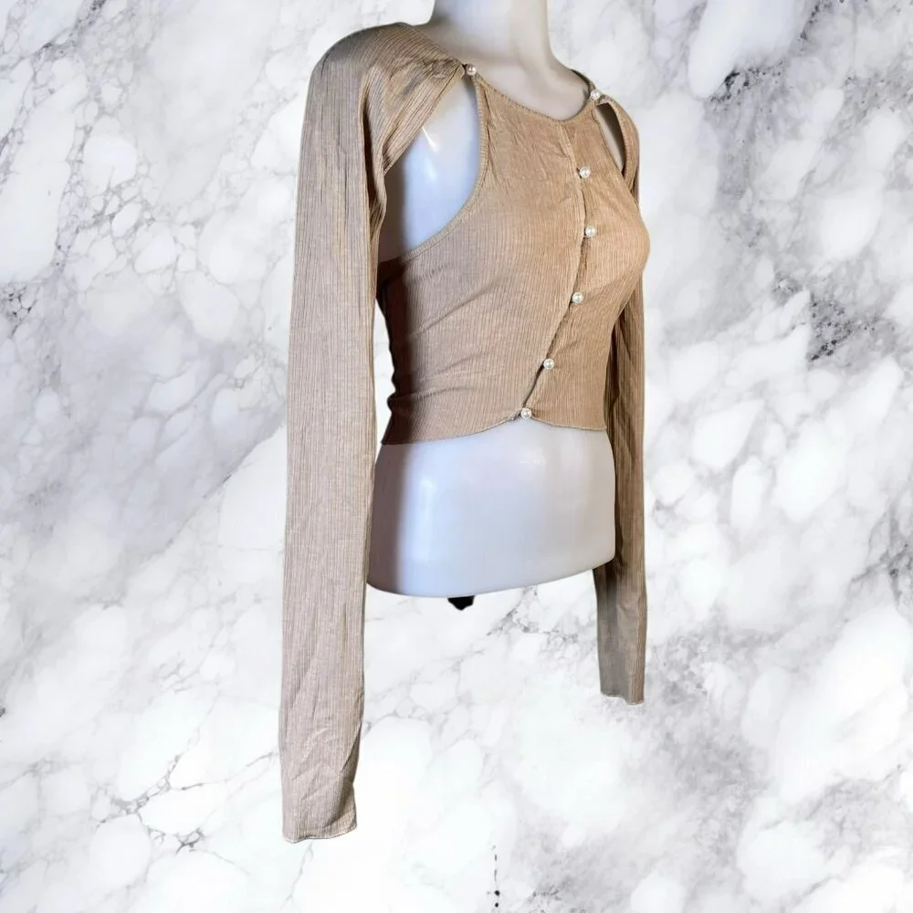 H:ours Simonetta Top and Mini Skirt - Camel